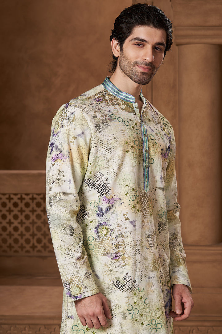 Ivory Chanderi Mosaic Kurta Set