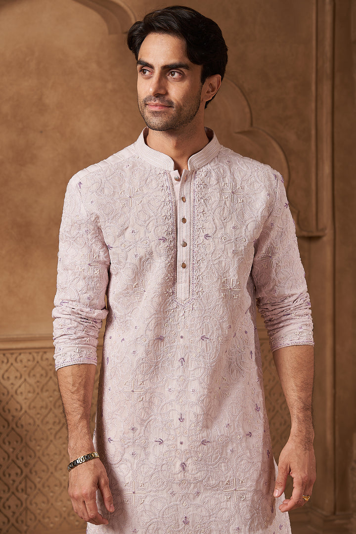 Off-White Organza Ornamental Kurta Set