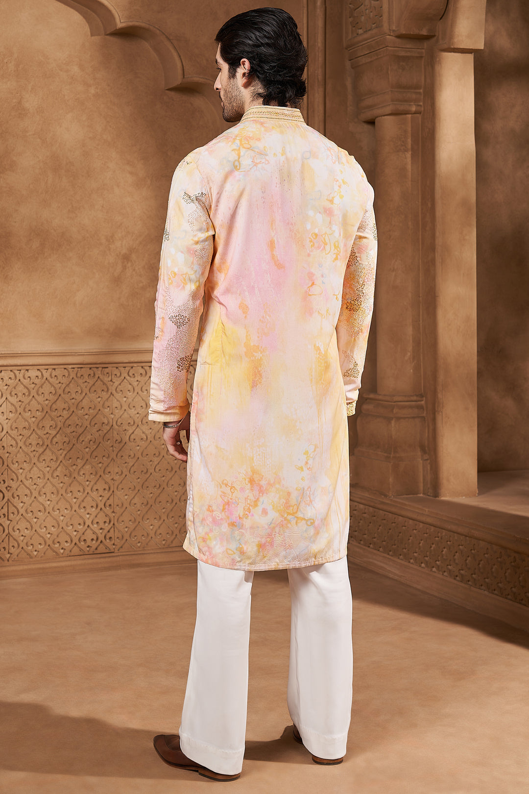 Pastel Watercolour French Knot Kurta Set