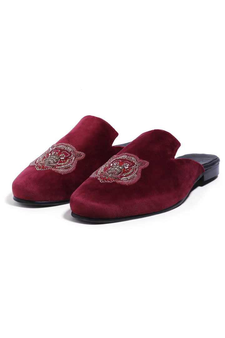 Regal Tiger Velvet Mules - Asuka Couture