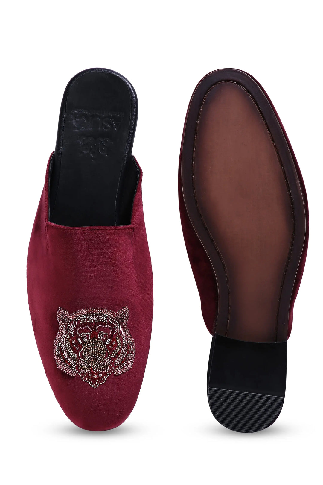 Regal Tiger Velvet Mules - Asuka Couture