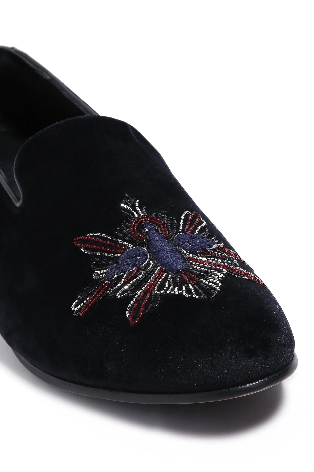 Avian Elegance Velvet Slip-Ons - Asuka Couture