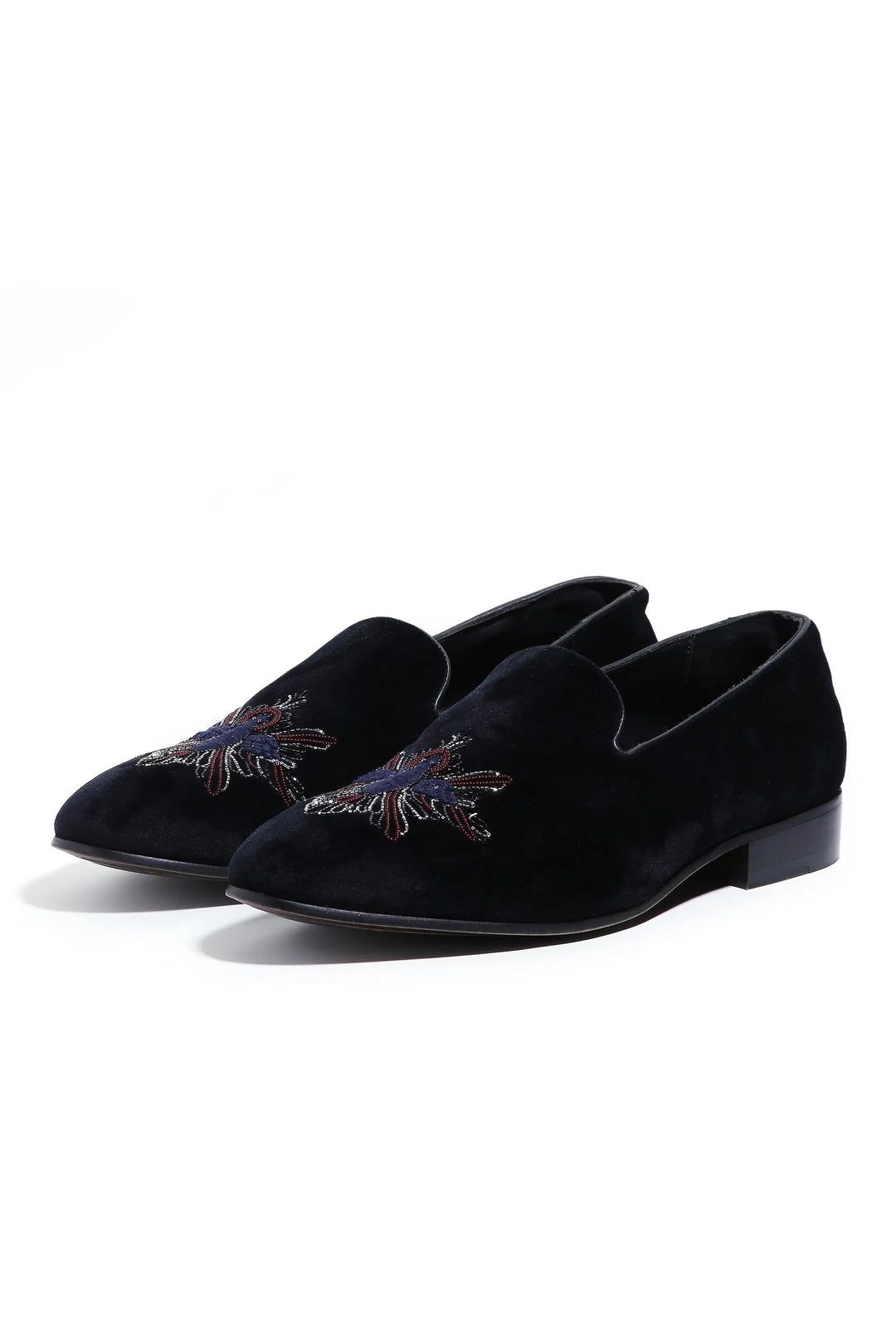 Avian Elegance Velvet Slip-Ons - Asuka Couture