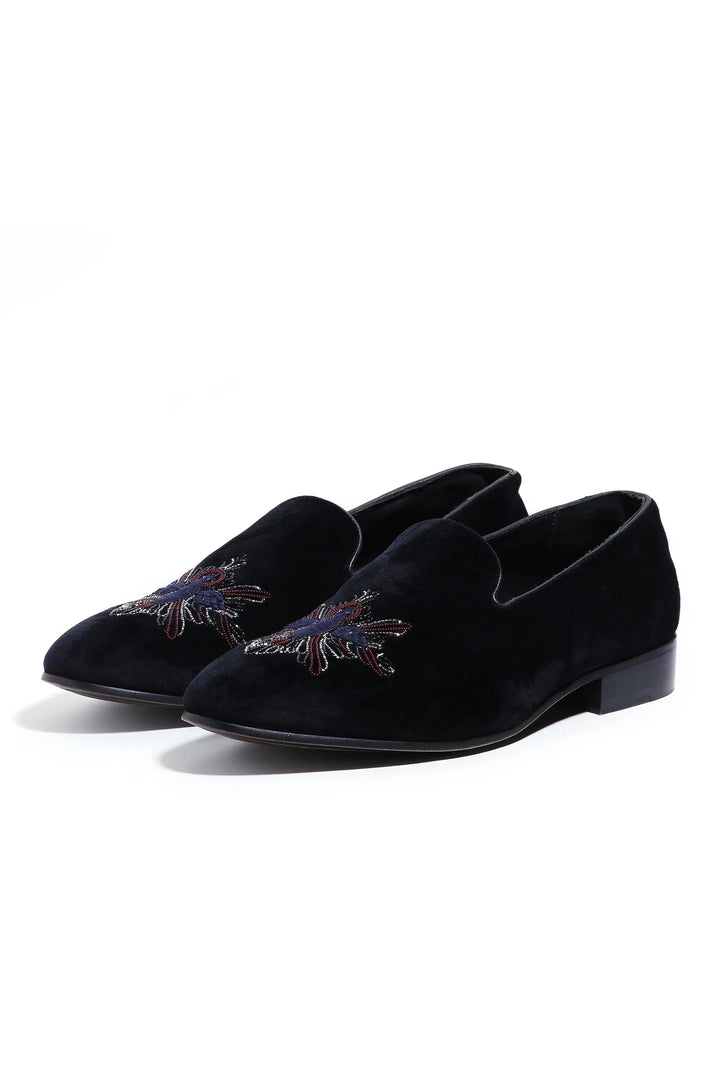 Avian Elegance Velvet Slip-Ons - Asuka Couture