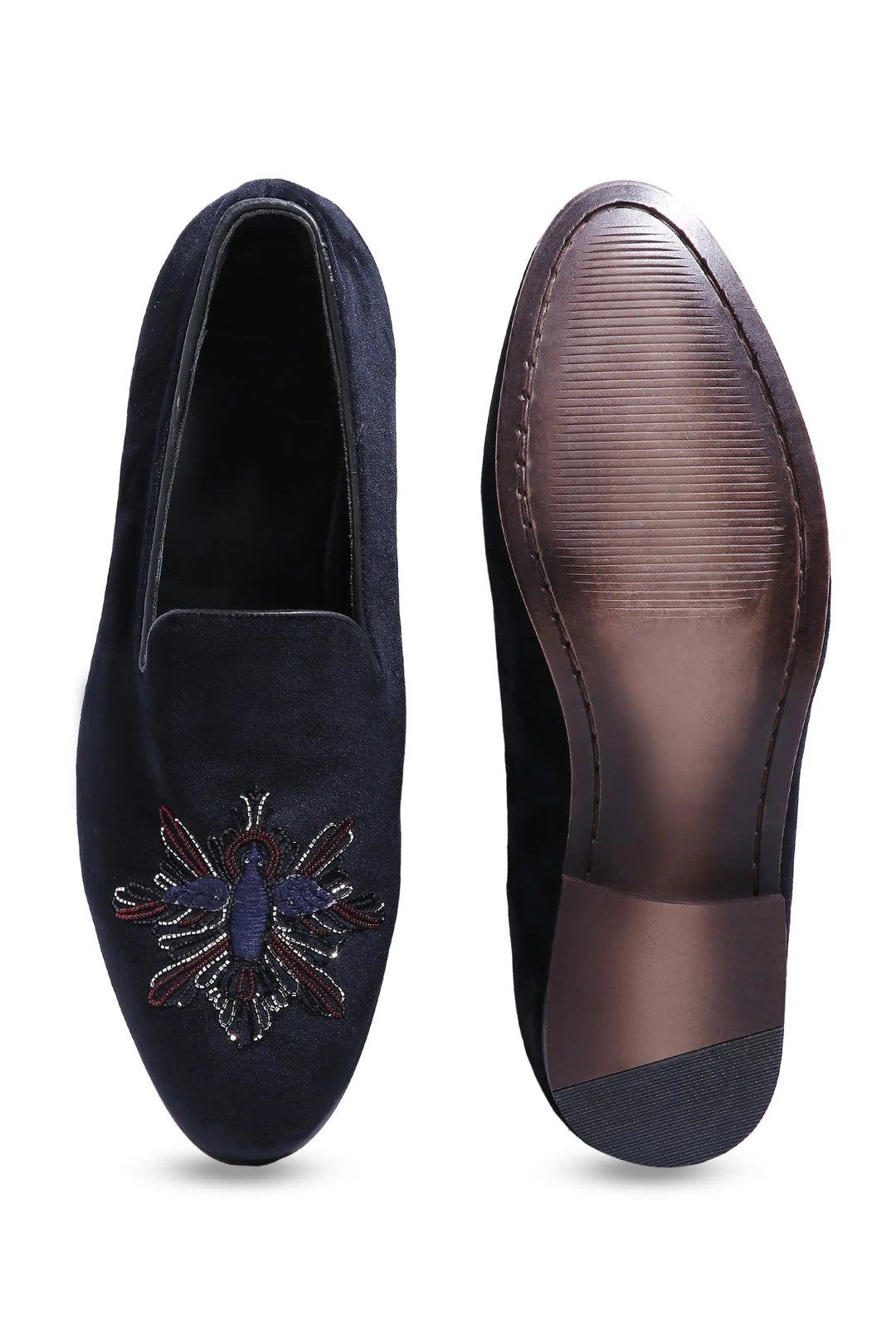 Avian Elegance Velvet Slip-Ons - Asuka Couture