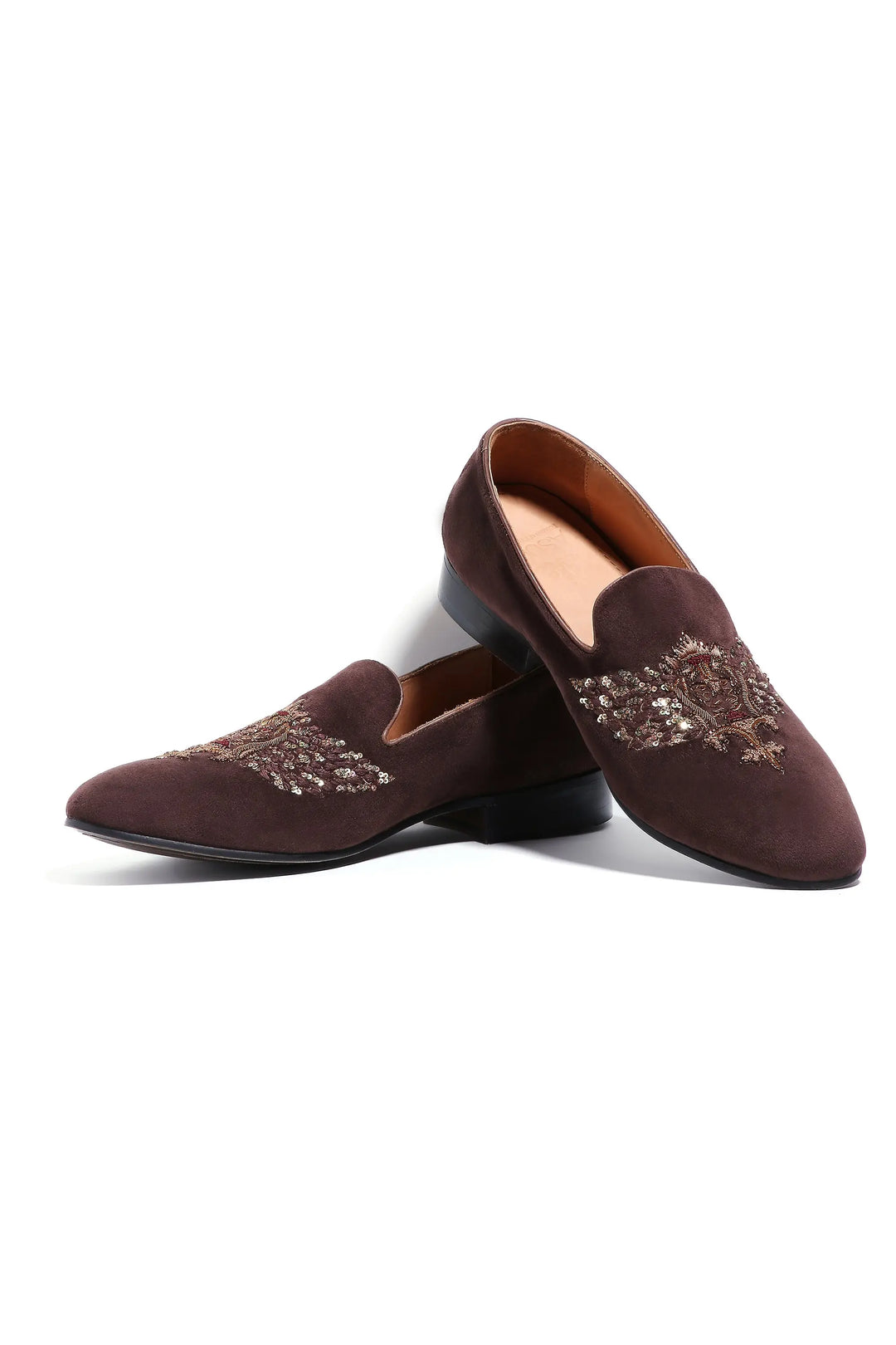 Luxe Crowned Elegance Velvet Slip-ons - Asuka Couture
