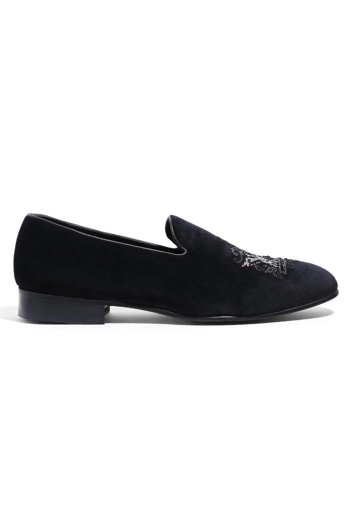 Crowned Swan Velvet Elegance Slip-Ons - Asuka Couture