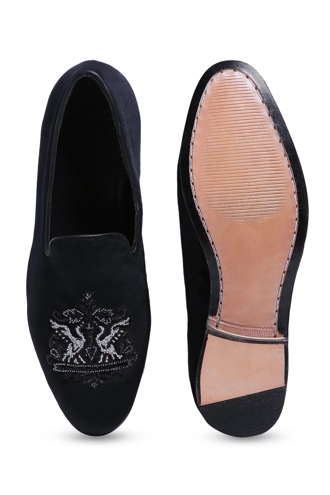 Crowned Swan Velvet Elegance Slip-Ons - Asuka Couture