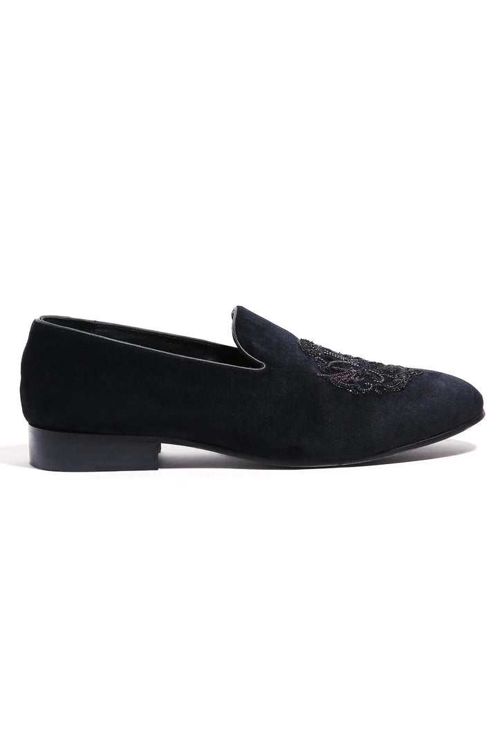 Noir Opulence Velvet Slip-Ons - Asuka Couture