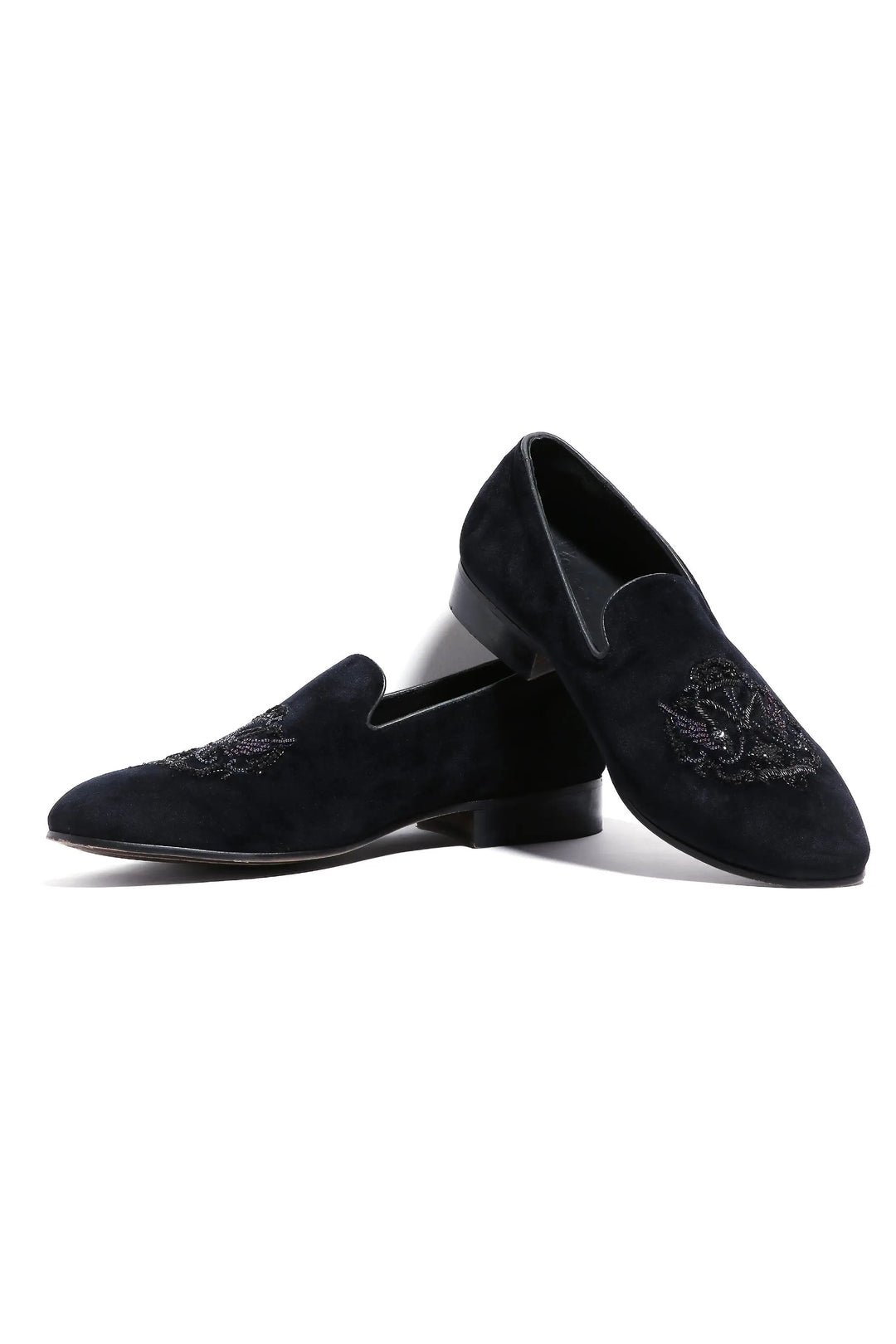 Noir Opulence Velvet Slip-Ons - Asuka Couture