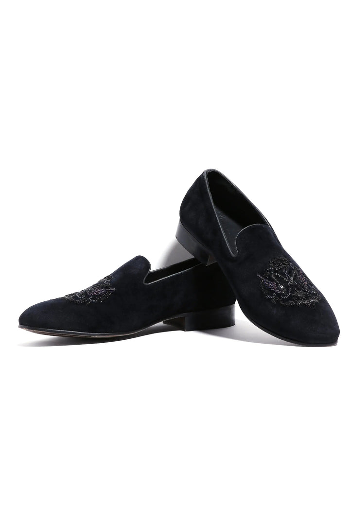 Noir Opulence Velvet Slip-Ons - Asuka Couture