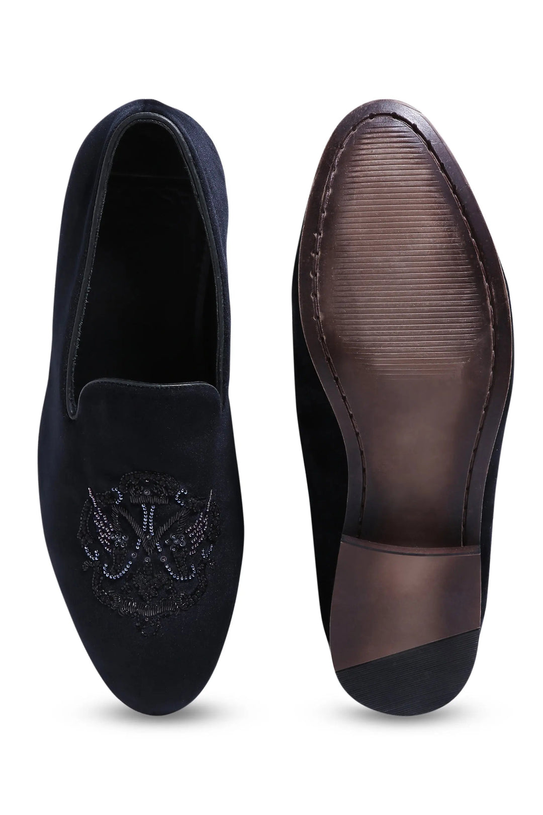 Noir Opulence Velvet Slip-Ons - Asuka Couture