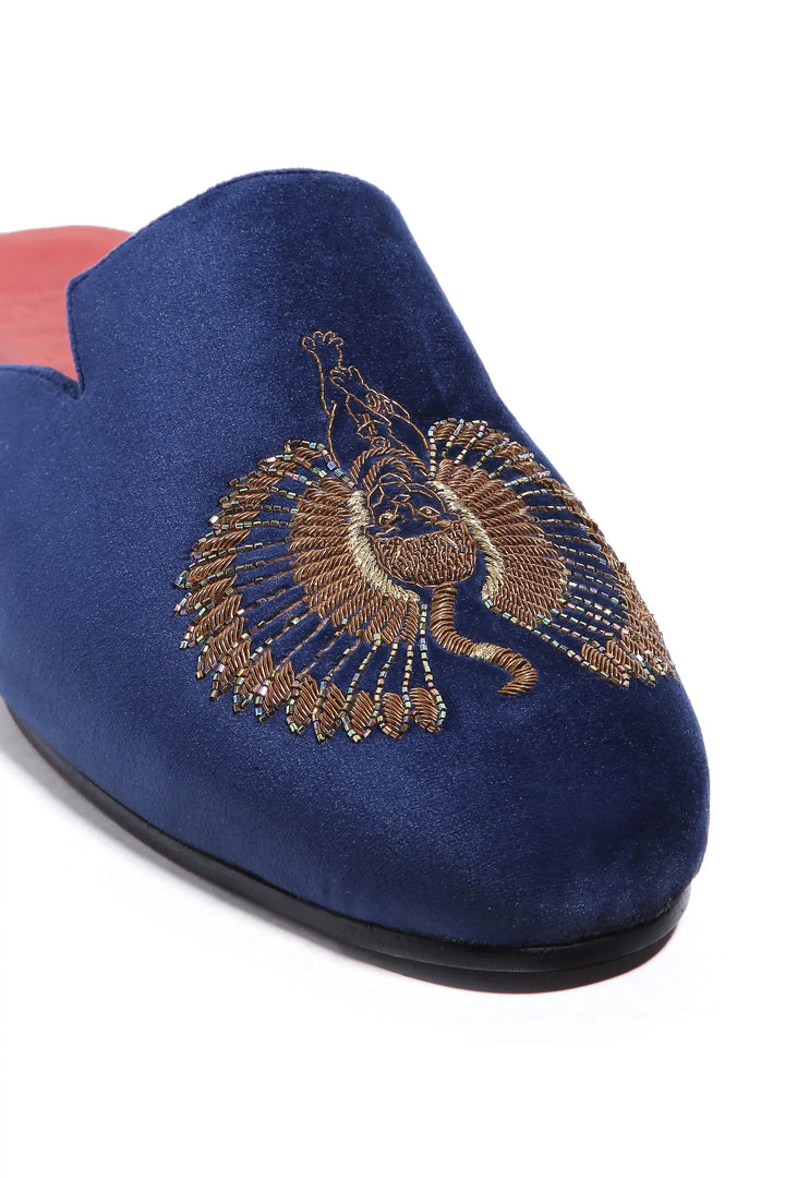 Pharaoh's Gaze Royal Blue Mules - Asuka Couture