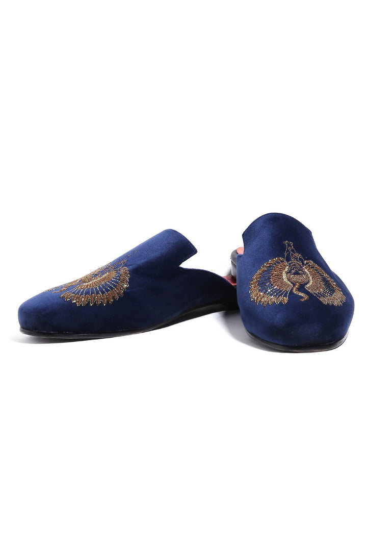 Pharaoh's Gaze Royal Blue Mules - Asuka Couture