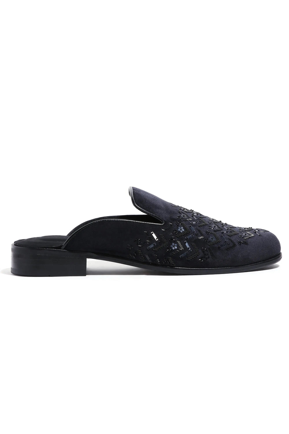 Midnight Geometry Velvet Mules - Asuka Couture