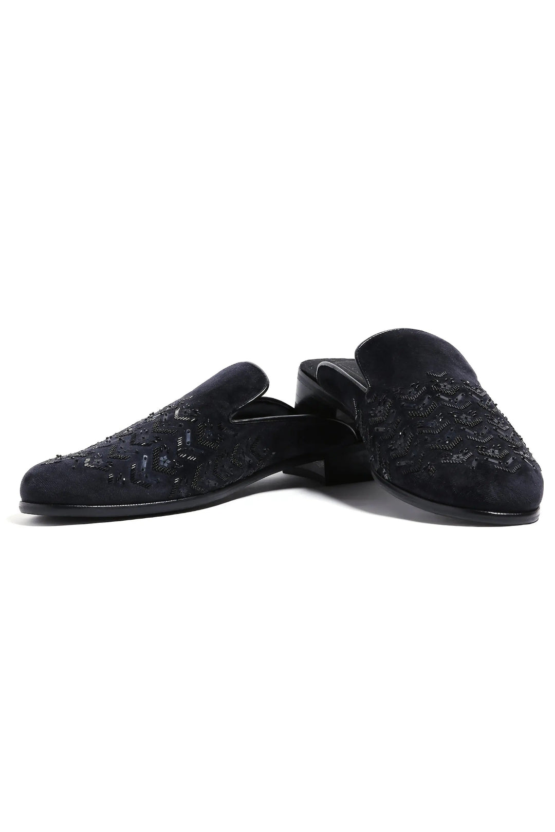 Midnight Geometry Velvet Mules - Asuka Couture