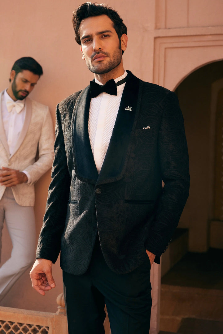 Buy High-Quality Black Aari Embroidery Tuxedo 