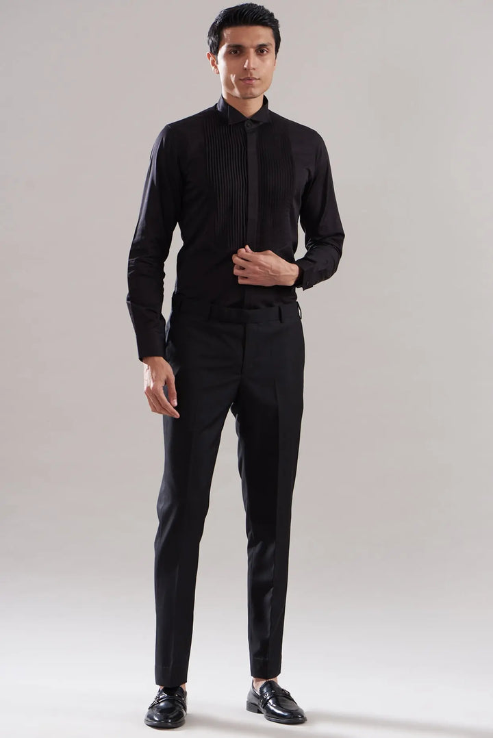 Buy Purchase Teal Jacquard Hand Embroidered Tuxedo