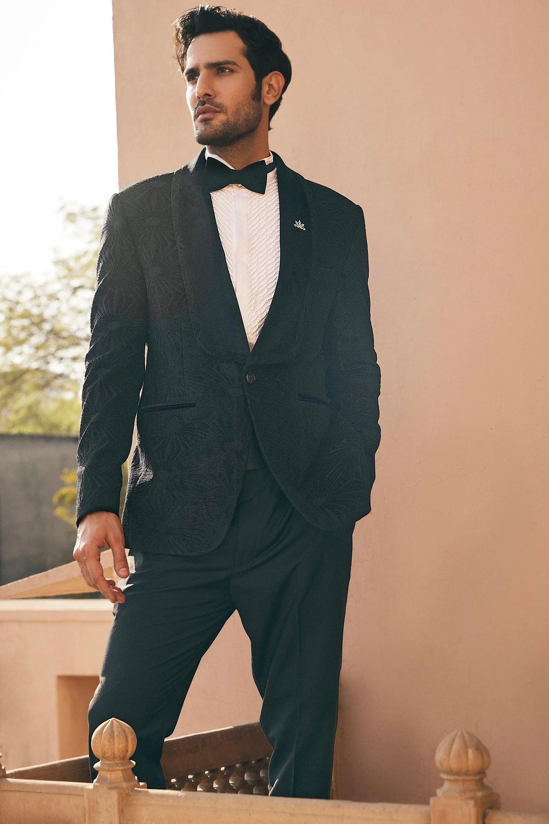 Purchase the Best Brand Black Aari Embroidery Tuxedo Online